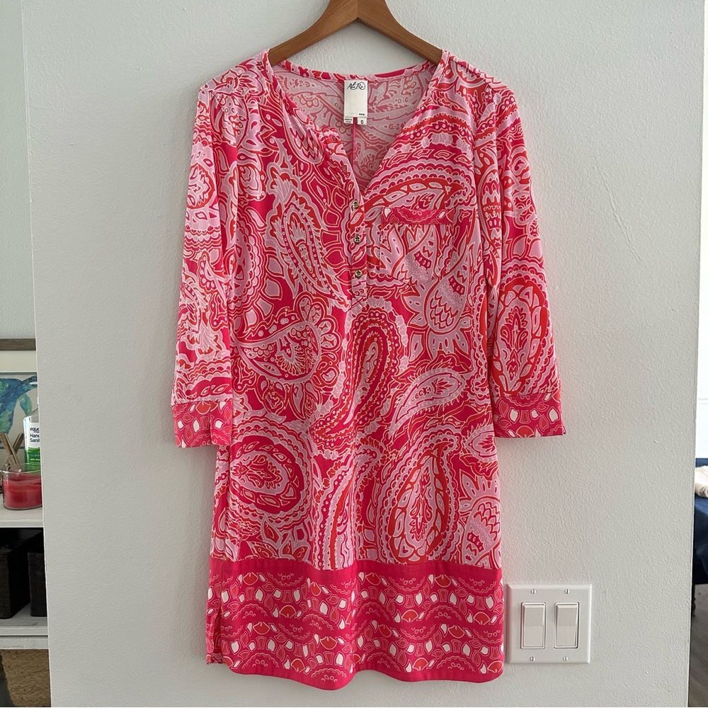 Bright & Light Pink Paisley Print Shift Dress, Ali Ro, Nordstrom, Size Women’s 6